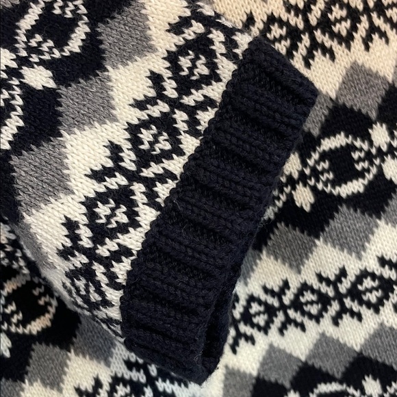 Marsh Landing Fair Isle Knit Sweater – Black & White Turtleneck Pullover Size L - Picture 5 of 12